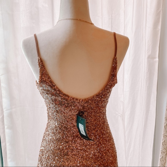 {3 For $25} Fashion Nova Gold Sequined Dress - Picture 3 of 4